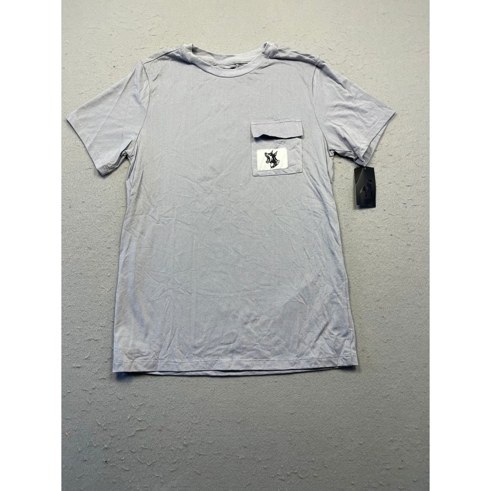 Cuidado con el Perro T-Shirt Ribbed Knit Grey Doberman Patch Size Small Mens